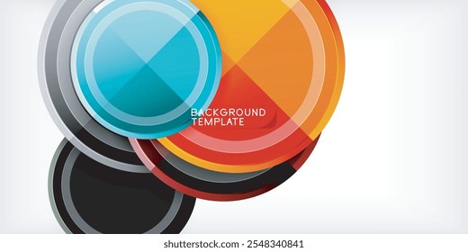 Fondo Abstractas - círculos multicolores, diseño geométrico minimalista de moda, Ilustración vectorial