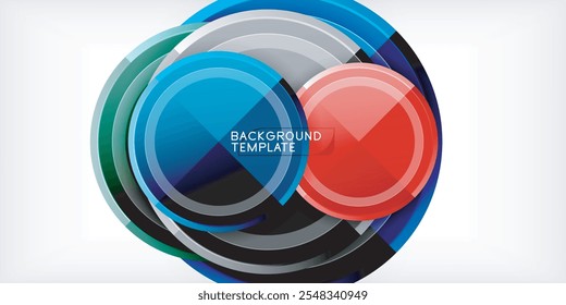 Abstract background - multicolored circles, trendy minimal geometric design, vector illustration