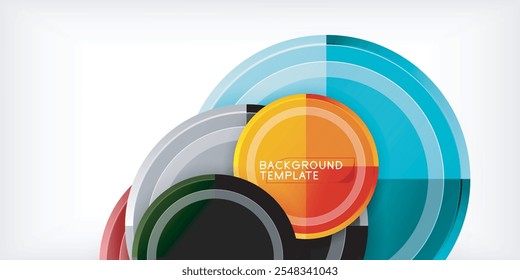 Abstract background - multicolored circles, trendy minimal geometric design, vector illustration