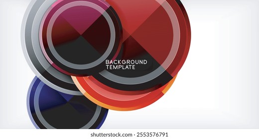 Abstract background - multicolored circles, trendy minimal geometric design, vector illustration