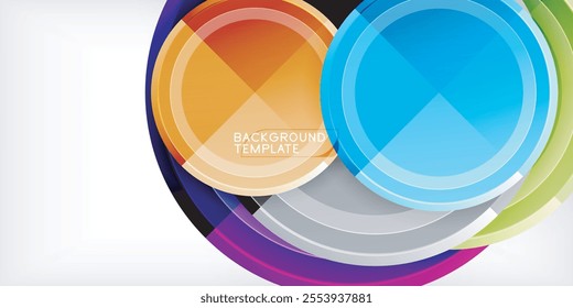 Abstract background - multicolored circles, trendy minimal geometric design, vector illustration