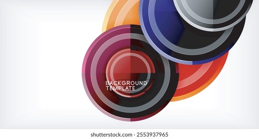 Abstract background - multicolored circles, trendy minimal geometric design, vector illustration