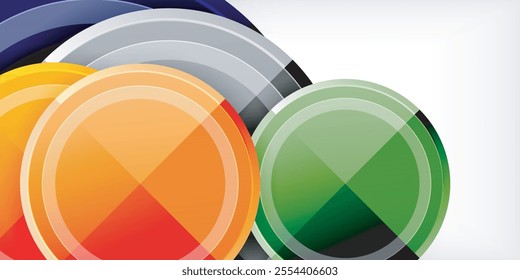 Abstract background - multicolored circles, trendy minimal geometric design, vector illustration