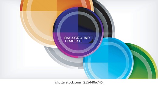 Abstract background - multicolored circles, trendy minimal geometric design, vector illustration