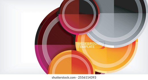 Abstract background - multicolored circles, trendy minimal geometric design, vector illustration