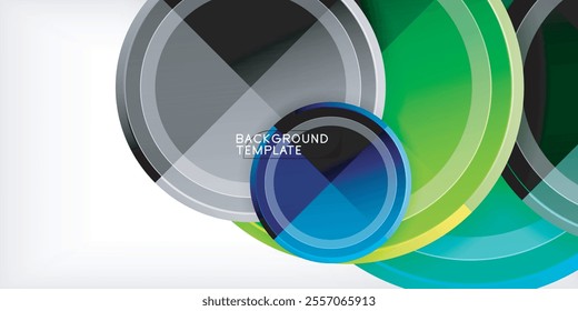 Abstract background - multicolored circles, trendy minimal geometric design, vector illustration