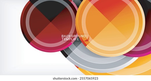 Abstract background - multicolored circles, trendy minimal geometric design, vector illustration