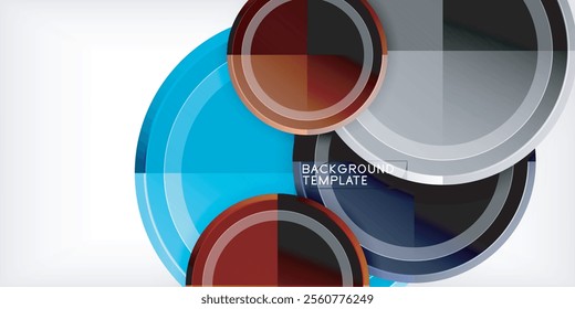 Abstract background - multicolored circles, trendy minimal geometric design, vector illustration