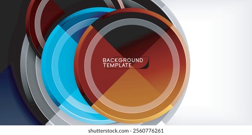 Abstract background - multicolored circles, trendy minimal geometric design, vector illustration