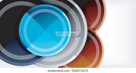 Abstract background - multicolored circles, trendy minimal geometric design, vector illustration