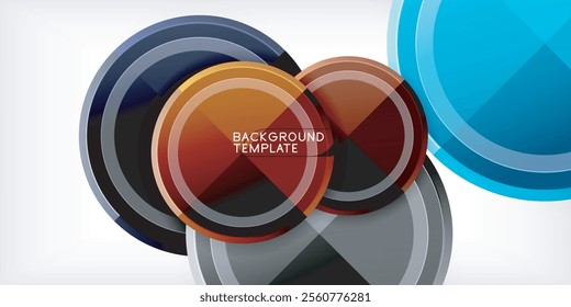 Abstract background - multicolored circles, trendy minimal geometric design, vector illustration