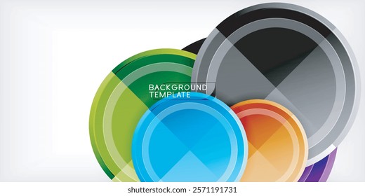 Abstract background - multicolored circles, trendy minimal geometric design, vector illustration