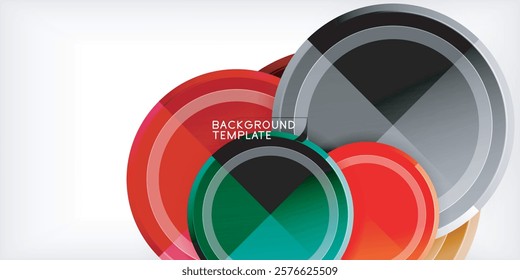 Abstract background - multicolored circles, trendy minimal geometric design, vector illustration