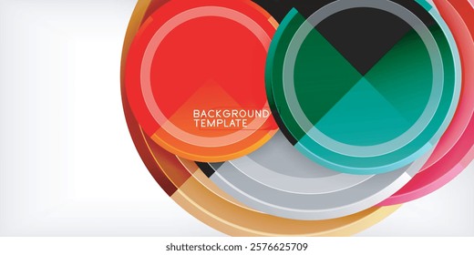 Abstract background - multicolored circles, trendy minimal geometric design, vector illustration