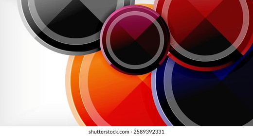 Abstract background - multicolored circles, trendy minimal geometric design, vector illustration