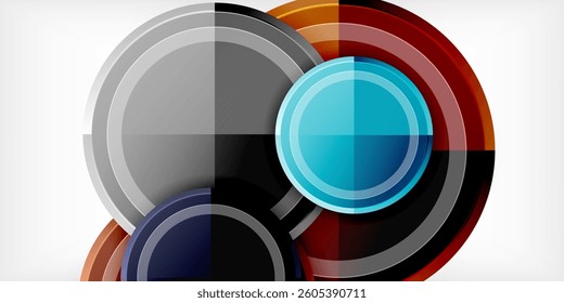 Abstract background - multicolored circles, trendy minimal geometric design, vector illustration