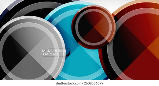 Abstract background - multicolored circles, trendy minimal geometric design, vector illustration