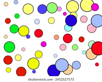 Abstract background with multicolored circles. Vector illustration  Red Flying Background Color.