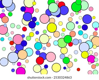 Abstract background with multicolored circles. Vector illustration Creative design. 3D Illustration