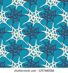 Abstract background multicolored cobweb grid seamless pattern.