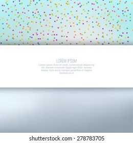 Abstract background with multicolored confetti festive. Empty space for text
