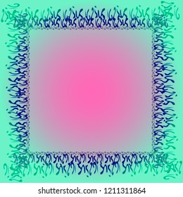 Abstract background multicolored cube chaos frame.