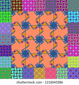 Abstract background multicolored cube geometric pattern seamless suite.