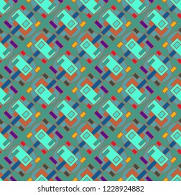 Abstract background multicolored cube geometric seamless pattern.