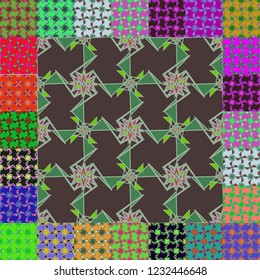 Abstract background multicolored cube geometric pattern seamless suite.