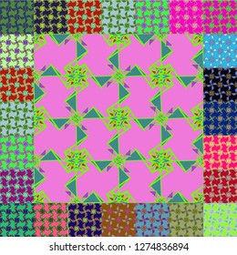 Abstract background multicolored cube geometric pattern seamless suite.
