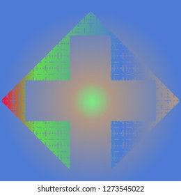 Abstract background multicolored cube pattern frame.