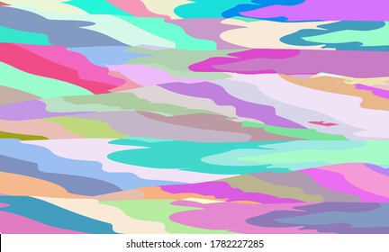 Abstract background with multicolored drawing. Modern art. Horizontal composition