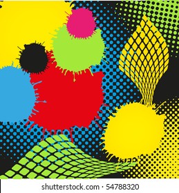 Abstract background with multicolored drops