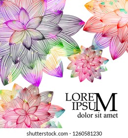 Abstract background with multicolored flowers