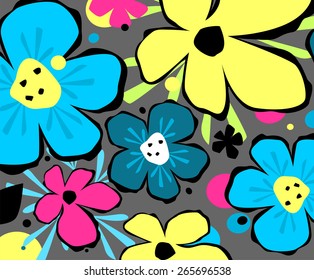 Abstract background with multicolored flowers