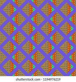 Abstract background multicolored geometric grid seamless cube.