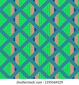 Abstract background multicolored geometric grid seamless cube.