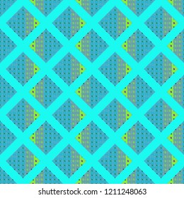 Abstract background multicolored geometric grid seamless cube.