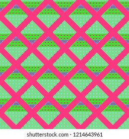 Abstract background multicolored geometric grid seamless cube.