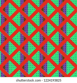 Abstract background multicolored geometric grid seamless cube.