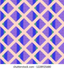 Abstract background multicolored geometric grid seamless cube.