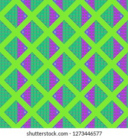 Abstract background multicolored geometric grid seamless cube.