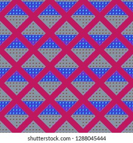 Abstract background multicolored geometric grid seamless cube.