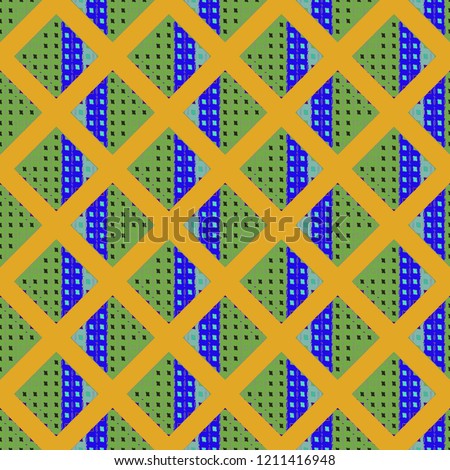 Abstract background multicolored geometric grid seamless cube.