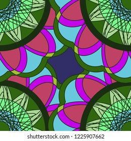 Abstract background multicolored geometric seamless pattern.
