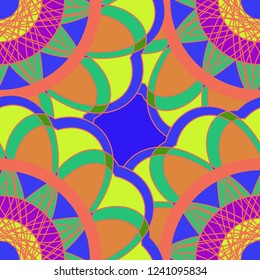 Abstract background multicolored geometric seamless pattern.