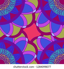 Abstract background multicolored geometric seamless pattern.