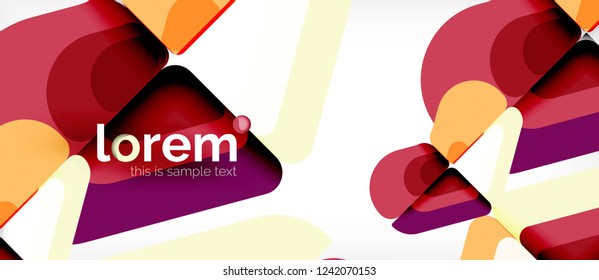 Abstrakter Hintergrund - mehrfarbige geometrische Formen, modernes Design. Trendy abstrakte Layout-Vorlage für Geschäfts- oder Technologiepräsentation oder Web-Broschüre Titelbild, Bildschirmhintergrund. Vektorgrafik