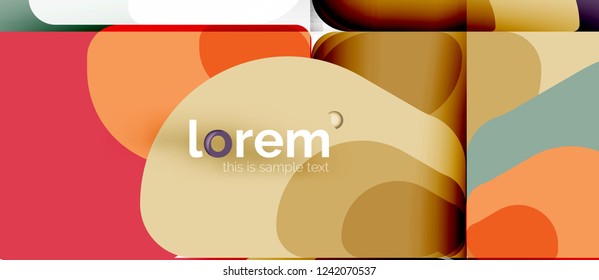 Fondo abstracto - formas geométricas multicolores diseño moderno. Plantilla de diseño abstracto de moda para presentación de negocios o tecnología o portada de folletos web, fondo de pantalla. Ilustración del vector