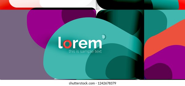 Fondo abstracto - formas geométricas multicolores diseño moderno. Plantilla de diseño abstracto de moda para presentación de negocios o tecnología o portada de folletos web, fondo de pantalla. Ilustración del vector